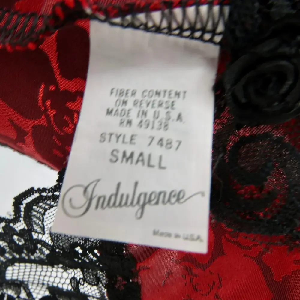 Indulgence 1990s Vintage Red Lace Lingerie Bodysuit Small Boudoir Sexy Goth